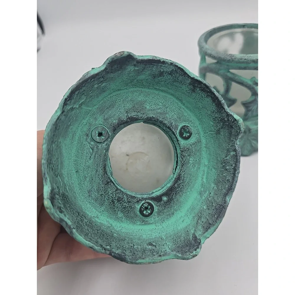 Set Of 2 Partylite Ivy Garden Verdigris 3-1/4 Votive Holders P7110 Candle Tuscan - Picture 3 of 3